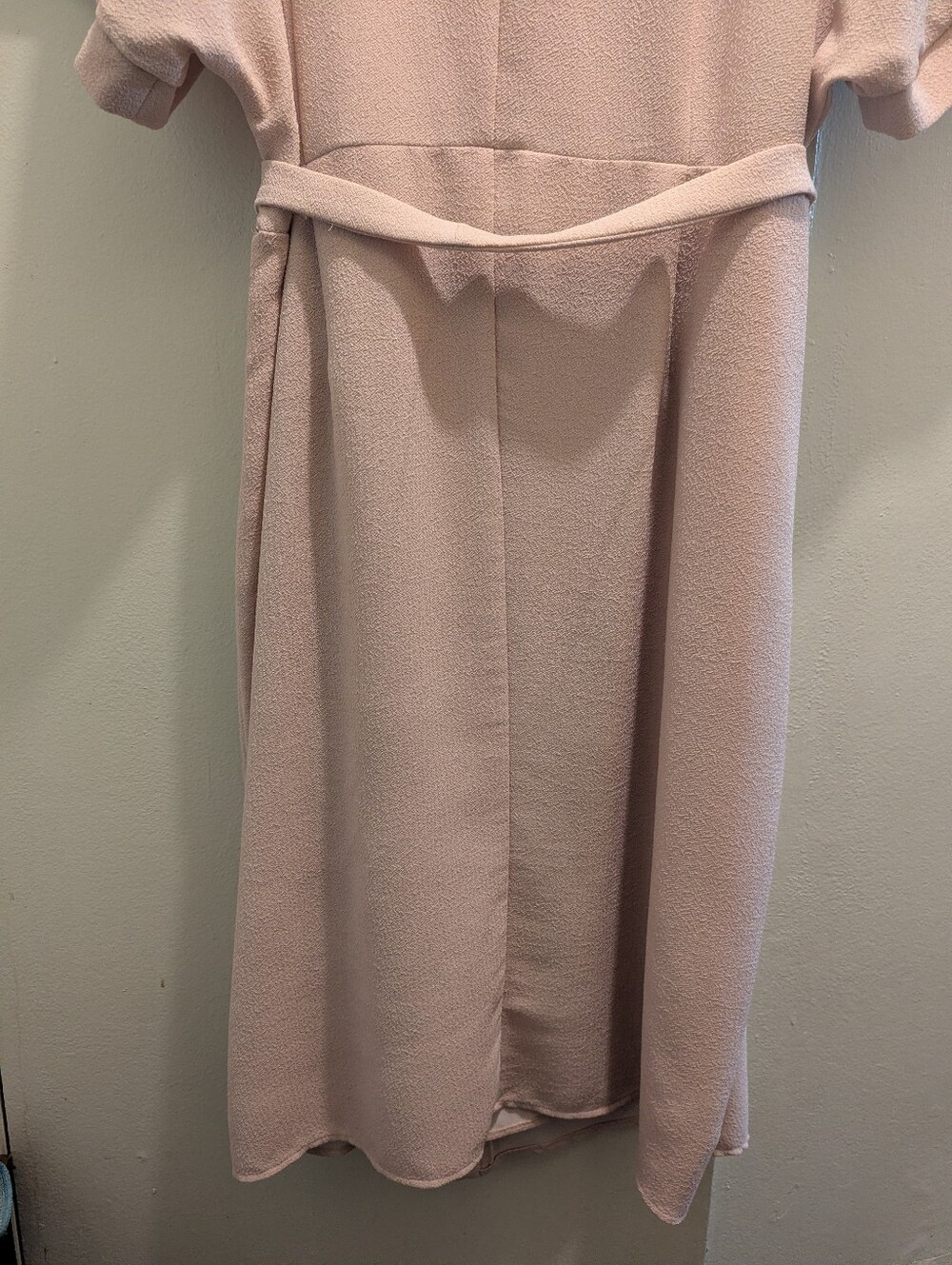 ASOS Closet London Kimono Wrap Tie Dress Blush Pink Midi Short Sleeve- 16 - Picture 13 of 16